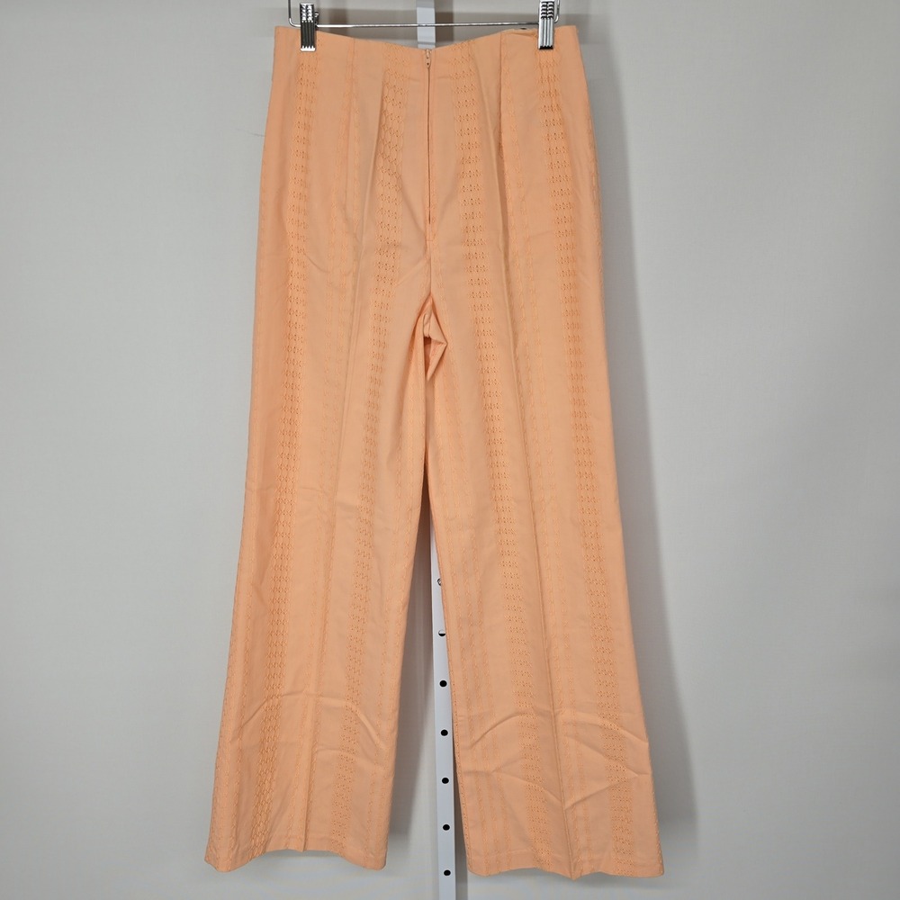 Vintage Wendy Winter Apricot Coral Textured High Waist Wide Leg Pants Size 12 - Picture 4 of 10